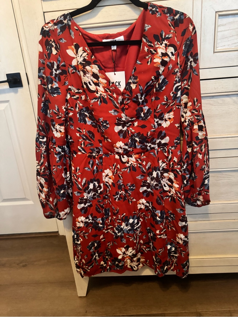 Jack by BB Dakota Rust Floral Mini Dress Size 8 NWT
